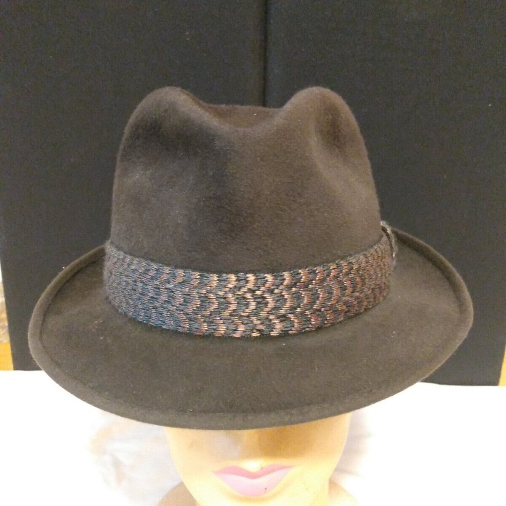 Vintage CHAMP Silk Finish Men's Meadow Gray Fedora Felt Hat Size 7- 71/8